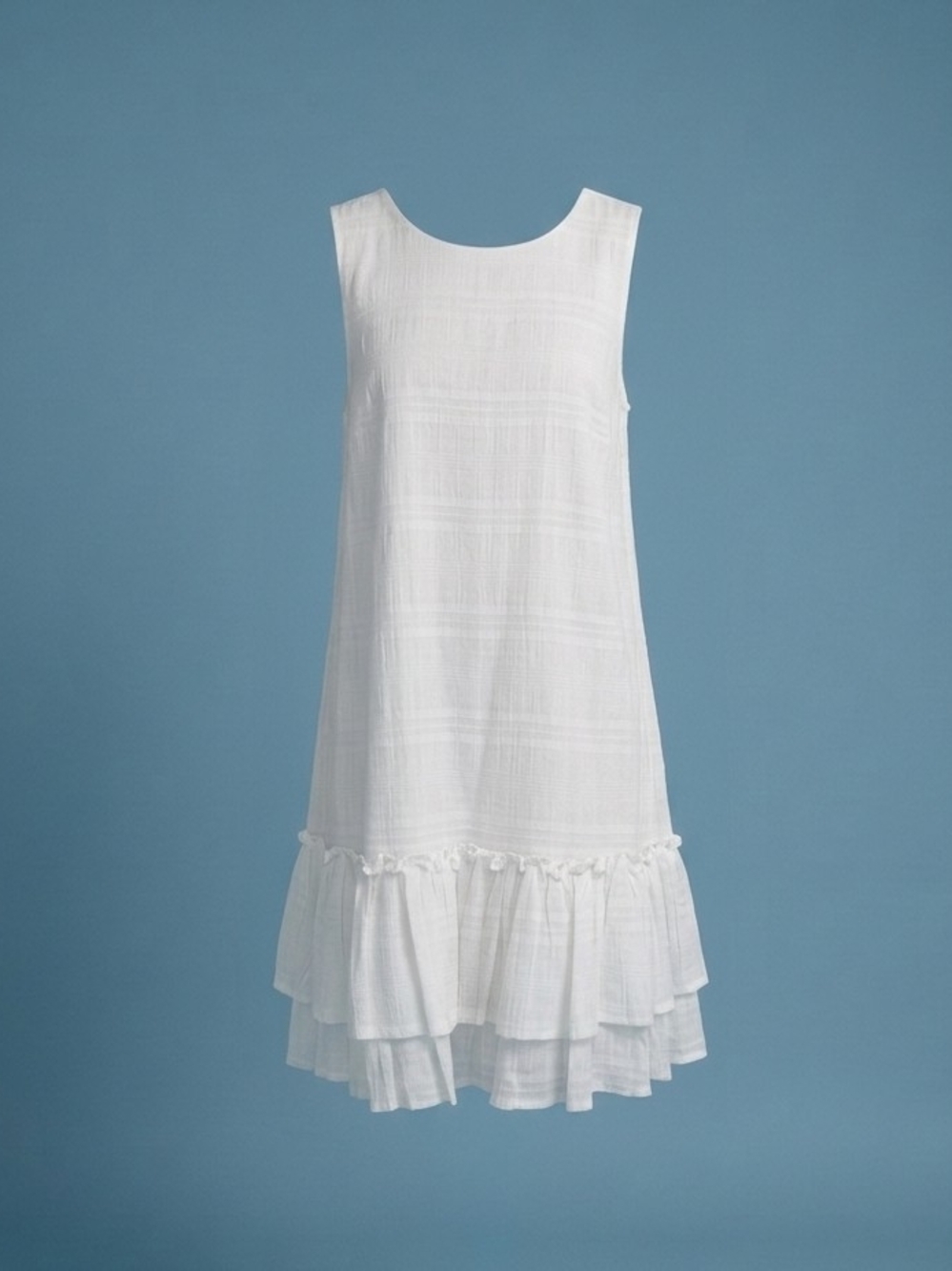 Tommy Hilfiger White Sleeveless Tiered Mini Dress